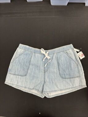 Nordstrom Light Blue Denim Drawstring Shorts